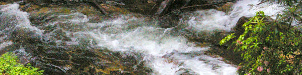 Rushing river water at Duke Creek Falls