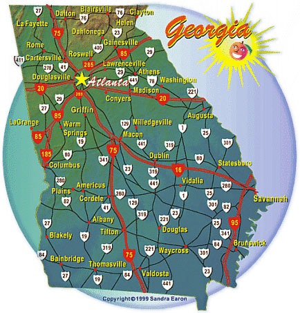 Georgia Cities and Highways Map