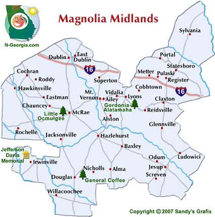 Georgia Magnolia Midlands Travel Region