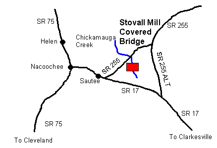 Stovall Mill Covered Bridge Map
