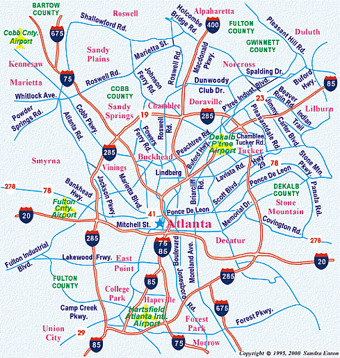 The Map Of Atlanta Georgia Metro Atlanta Georgia Map