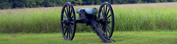 Civil War Cannon in Battleground Field
