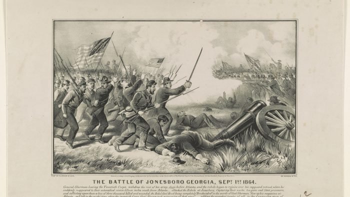1864 Currier and Ives print of the Battle of Jonesboro, Georgia
