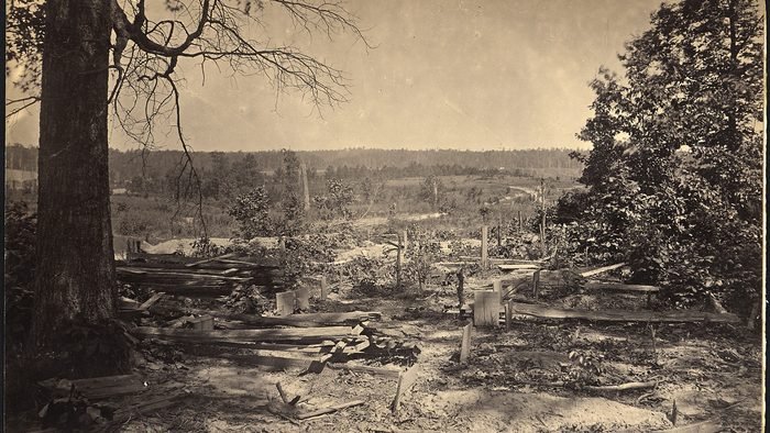 The Peachtree Creek battlefield near Atlanta, photographed in 1864